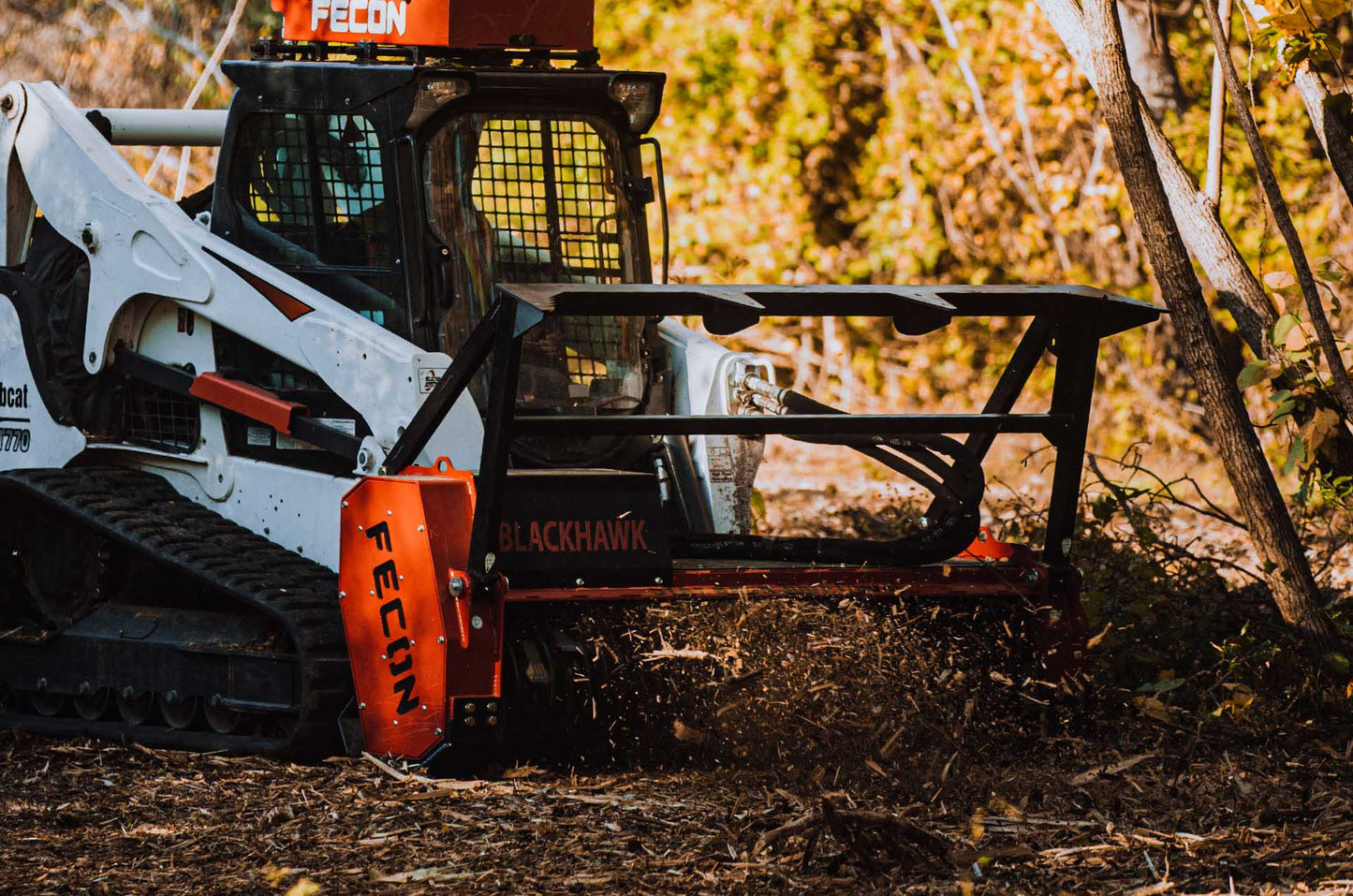 Fecon Bull Hog Blackhawk Mulcher | Model BK6218, & BK7618 | Width 62" & 76" | 30–50 GPM | For Skid Steers & Compact Track Loaders