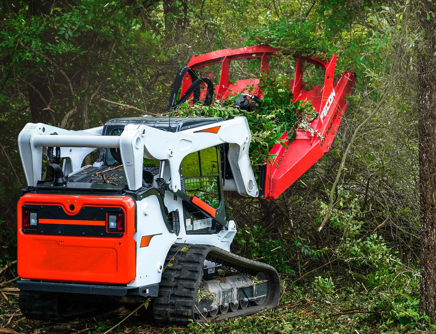 Fecon Deck Mulcher Brush Cutter | Model FDM62, FDM74 & FDM86 | Width 62" To 86" | 17–41 GPM | For Skid Steer & Compact Track Loader