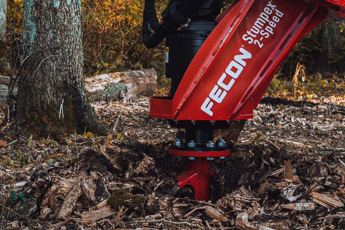 Fecon STUMPEX® 2-Speed Stump Grinder | Model SHX33SX & SHX34EXC | Width 32" | 20–65 GPM | 12–20 Ton | For Skid Steer, Excavator & Compact Loader
