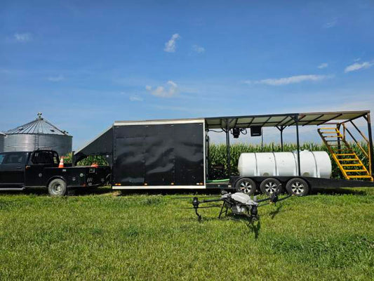 AvaryDrone | Flight Deck Drone Trailer | Model Front-2 | Deck Width 56" | 85-Gallon Mixing Tank | For Agricultural DJI Agras, T-Series & Flight Deck Systems