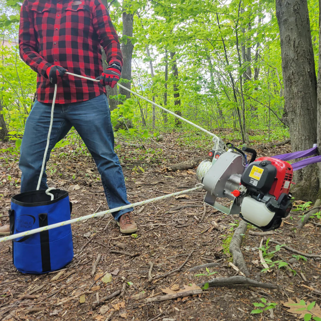 Portable Winch GX50 Gas-Powered Pulling Winch | PCW4000 | Pulling Capacity 2,200 lb Direct / 11,000 lb w/ Pulley