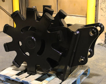 Werk-Brau Wheel Compactor | Model WBC & WCBH Series | Width12"–36" | 05–25 Tons | For Excavator