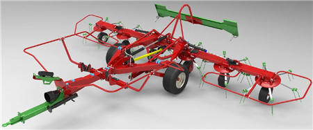 DURABILT 30 FT. AND 24 FT. ROTOR PULL TYPE TEDDER W/U-JOINTS, HYD. FOLD, TILT & TRANSPORT FOR TRACTOR