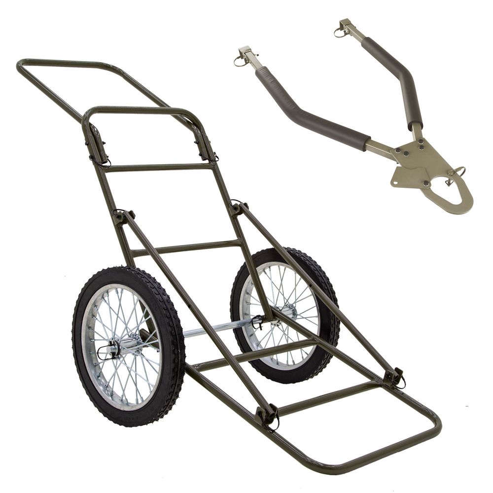 KShot Game Cart W/ Tow Bar | Model GAME-CART-TOW | 500 lb Capacity | 63" L x 26-1/4" W | 25 To 60 HP | For ATV & UTV Hunting Gear Hauling