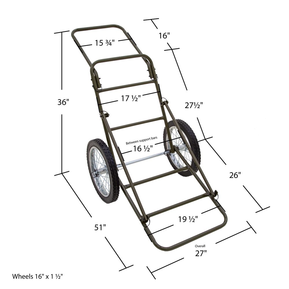 KShot Game Cart W/ Tow Bar | Model GAME-CART-TOW | 500 lb Capacity | 63" L x 26-1/4" W | 25 To 60 HP | For ATV & UTV Hunting Gear Hauling