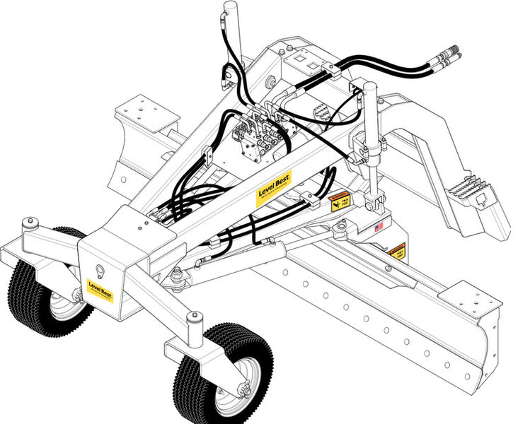 Level Best Grading Blade | Model GB108 | Width 108" | 8–30+ GPM | For Skid Steers & Track Loaders