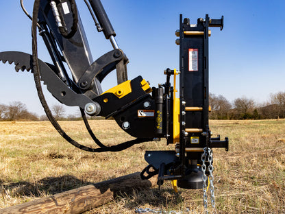 Danuser Hornet  Post Driver Loaded ( with addition weight ) | Model  T8-RR | Width 45.75" inches | Oil Flow Rate 10–30 GPM  | For Skid Steer