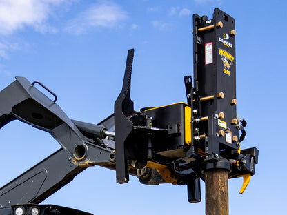 Danuser Hornet  Post Driver Loaded ( with addition weight ) | Model  T8-RR | Width 45.75" inches | Oil Flow Rate 10–30 GPM  | For Skid Steer