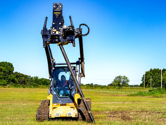 Danuser Hornet Post Driver With Grapple | Model T7 | Width 7" inches | Oil Flow Rate 10–30 GPM  | For Skid Steer