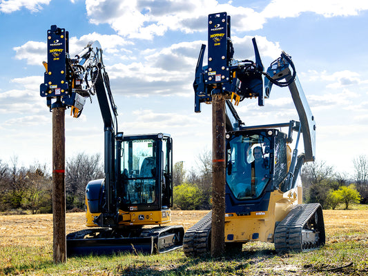 Danuser Hornet T7 Post Driver With Tilt & Weight Kit | Width 7" inches | Oil Flow Rate 10–30 GPM  | For Skid Steer