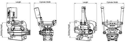 Steelwrist Tilt-Rotators | Model X04 | Building Height 13.5" inches | Machine Weight Up-To 8800 Lbs | For Compact Excavators