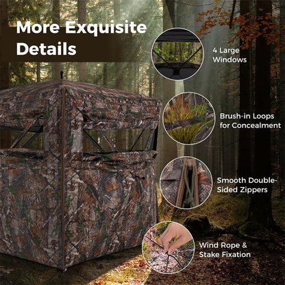Millennium Treestands Antler Shak 30/30 Ground Blind | Model GB-030-30 | Size 58" x 58" x 70" | 3-Person Hunting Blind
