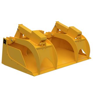 Rockland Severe Duty Grapple Bucket | Cylinder Size 2″ Bore 10″ Stroke | Oversized Pins & Bushings | Horsepower 65 HP | For Skid Steers