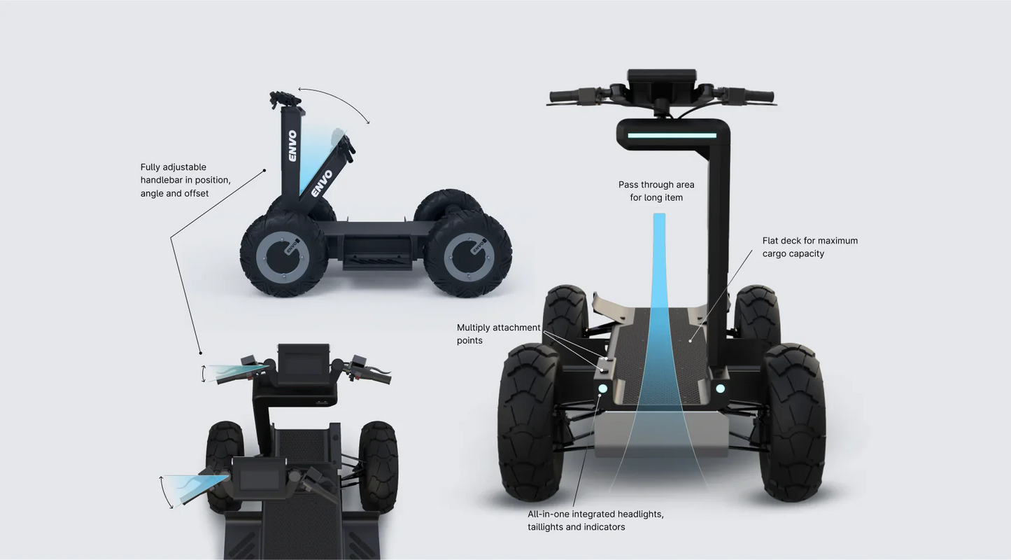 ENVO UPT | 4-Wheel Electric Platform | Max Speed 50 km/h | Range 100–200 km | Max Power 12,000 W