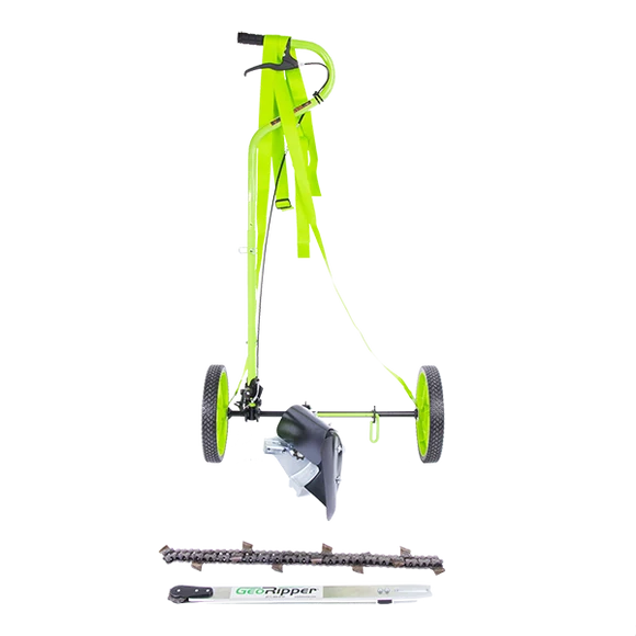 MiniTrencher GeoRipper® T/A Portable Handheld Trencher | Model E500 | 20" Digging Depth | Echo CSG-7410 Power Cutter