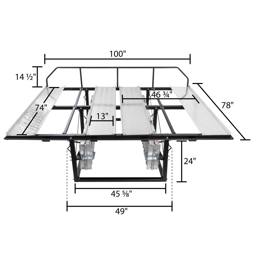 Black Widow Dual Runner ATV Trailer Ramps | Model ST-4811-1600-MV2 | Size 4 ft L x 11 in W | Capacity 1,600 lb | Horsepower 4 To 90+ HP | For ATV & UTV Loading