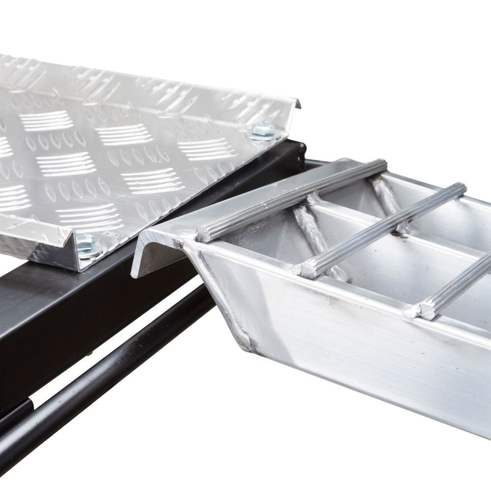 Black Widow Dual Runner ATV Trailer Ramps | Model ST-4811-1600-MV2 | Size 4 ft L x 11 in W | Capacity 1,600 lb | Horsepower 4 To 90+ HP | For ATV & UTV Loading
