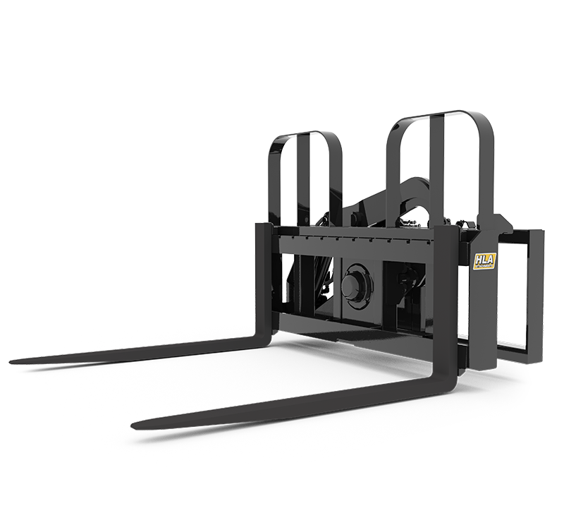 HLA Attachments Rotating Pallet Fork Less Mount & Tines | Model 4200# & 5500# | For Loader