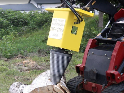 U.S Pride Hands Free Cone Screw Log Splitter | Model HF-100 Mini | Max Split Size 3' Ft | Oil Flow Range 12-20 GPM | For Mini Skid Steer Loaders