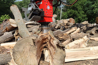 U.S Pride Cone Screw Log Splitter | Model HF-800 (2-Speed) | Splitter Weight 1,750 Lbs | For Large Skid Steers & Excavators