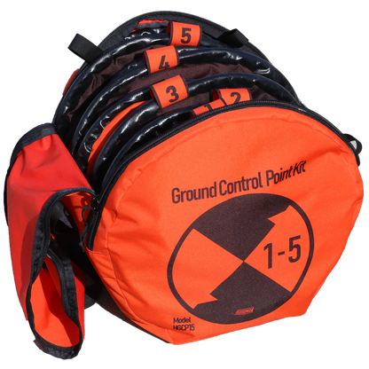Hoodman Ground Control Point Kit | Model HGCP15 | 5-Pack | Diameter 3' | High-Visibility Orange/Black | Drone Aerial Surveying & Photogrammetry Tools
