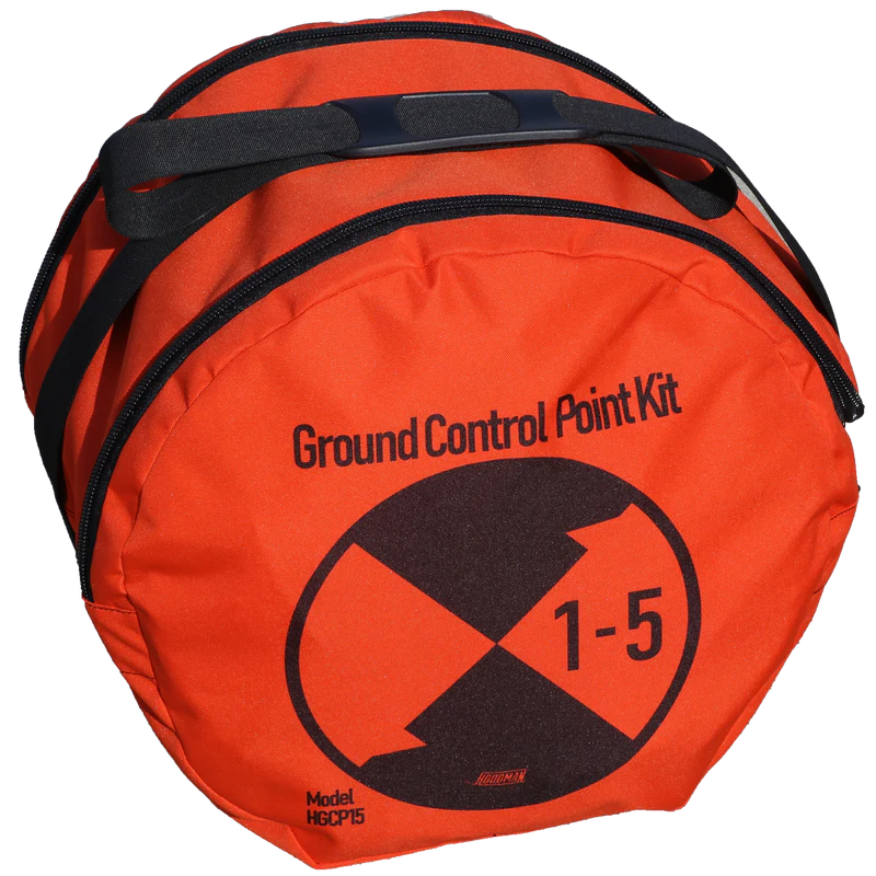 Hoodman Ground Control Point Kit | Model HGCP15 | 5-Pack | Diameter 3' | High-Visibility Orange/Black | Drone Aerial Surveying & Photogrammetry Tools