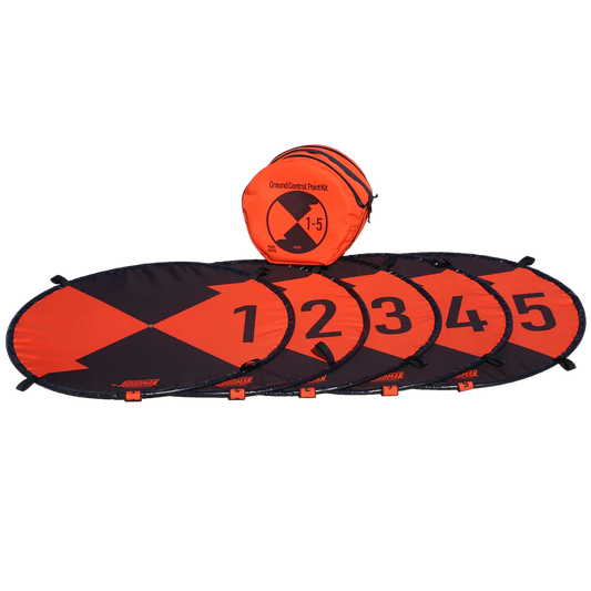 Hoodman Ground Control Point Kit | Model HGCP15 | 5-Pack | Diameter 3' | High-Visibility Orange/Black | Drone Aerial Surveying & Photogrammetry Tools