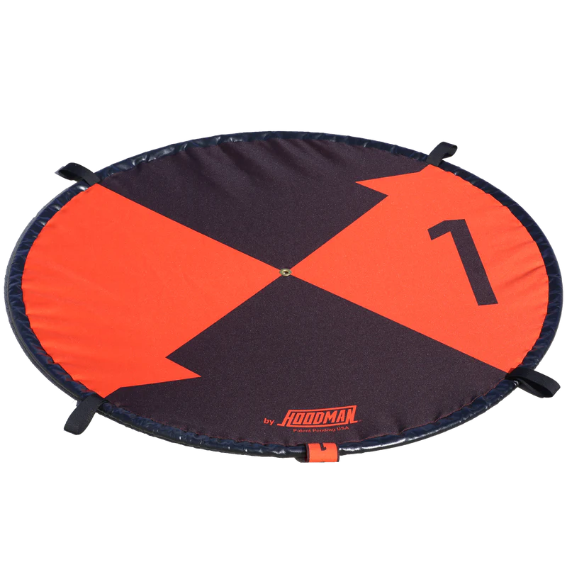 Hoodman Ground Control Point Kit | Model HGCP15 | 5-Pack | Diameter 3' | High-Visibility Orange/Black | Drone Aerial Surveying & Photogrammetry Tools