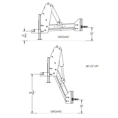 Schnell Industries High Lift Planter Hitch | Model SPHUV10-CIH-L | 83.3 in Heavy-Duty Steel | 48.5 in Lift | 150–400+ HP | For Tractors