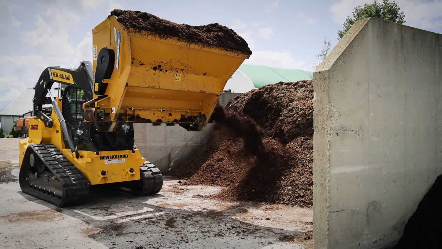 HLA Attachments Side Discharge Straw/Lime Bucket Less Mount |  Width  60", 72", 84", and 96" | For Skid Steer