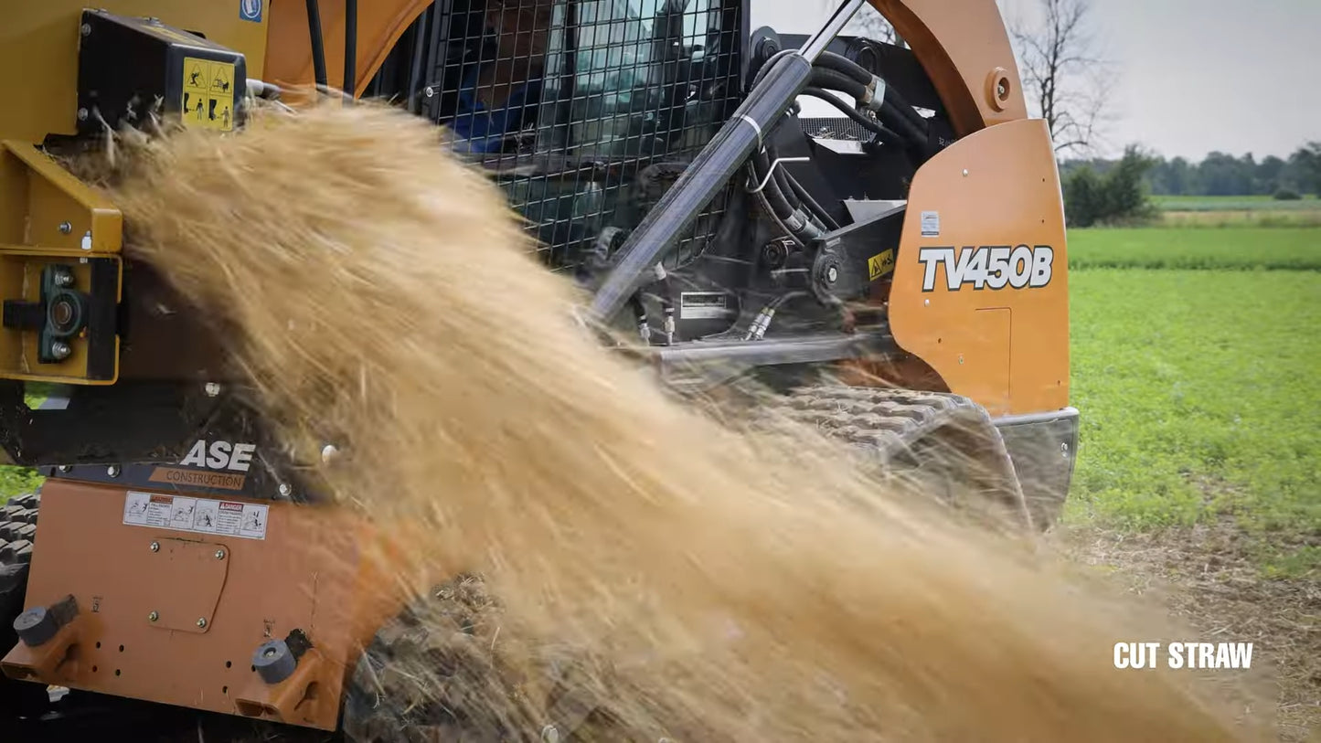 HLA Attachments Side Discharge Straw/Lime Bucket Less Mount |  Width  60", 72", 84", and 96" | For Skid Steer