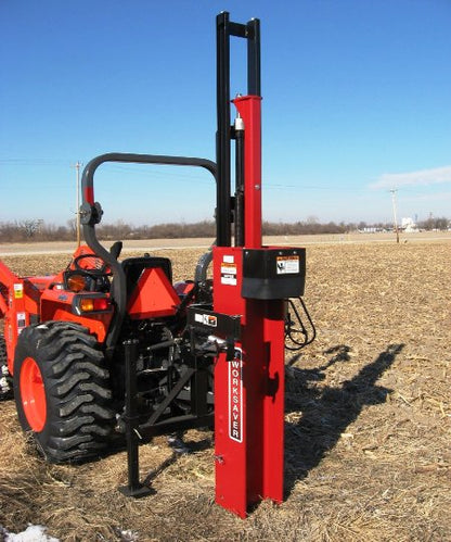 Worksaver | Center Mount Post Driver | Model HPD-16 Series | Post Size Up to 11" x 10' | Manual &amp; Hydraulic | Horsepower 45-65 HP | For Tractors