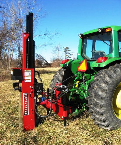 Worksaver | Center Mount Post Driver | Model HPD-16 Series | Post Size Up to 11" x 10' | Manual &amp; Hydraulic | Horsepower 45-65 HP | For Tractors
