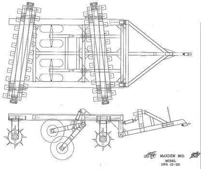 Marden Industries Pasture Renovator | Model HPR12‑20 Tandem Offset | Working Depth 40" | 100–200 HP | For Tractors & Ranch Equipment