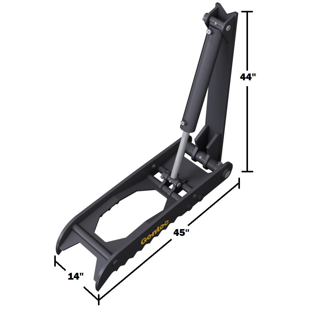 Gentec Equipment Hydraulic Weld-On Thumb | Model HT1445 | Size 14"x45" | Machine Size 6.5 -9.5 Ton | For Excavators