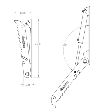 Gentec Equipment Hydraulic Weld-On Thumb | Model HT1445 | Size 14"x45" | Machine Size 6.5 -9.5 Ton | For Excavators
