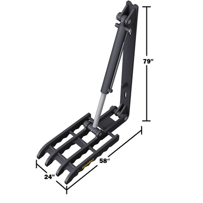 Gentec Equipment Hydraulic Weld-On Thumb | Model HT2458 | Size 24"x58" | Machine Size 20-27 Tons | For Excavators