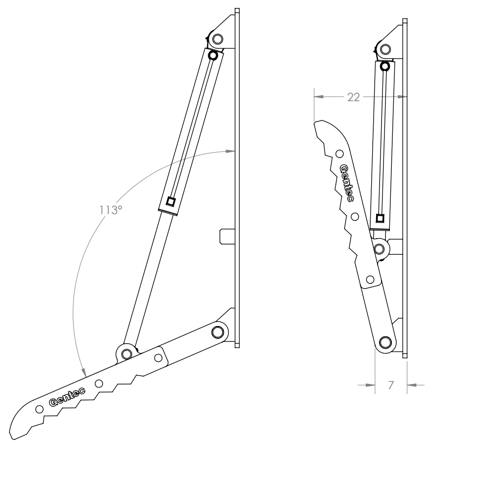 Gentec Equipment Hydraulic Weld-On Thumb | Model HT2458 | Size 24"x58" | Machine Size 20-27 Tons | For Excavators