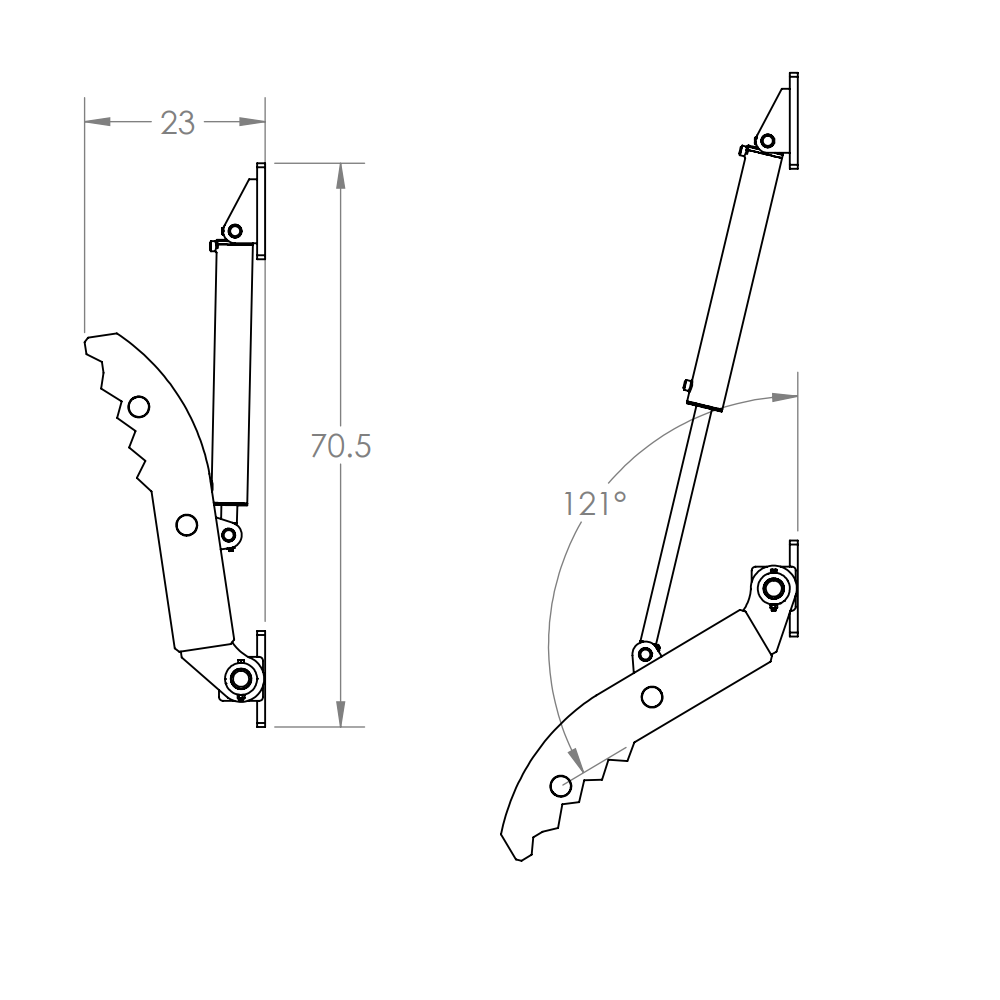 Gentec Equipment Hydraulic Weld-On Thumb | Model HT2650 | Size 26" x 50" | Machine Size 10-19.5 Tons | For Excavators