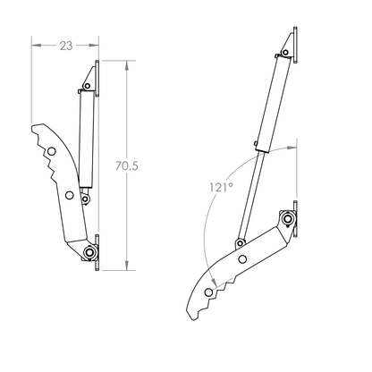 Gentec Equipment Hydraulic Weld-On Thumb | Model HT2650 | Size 26" x 50" | Machine Size 10-19.5 Tons | For Excavators