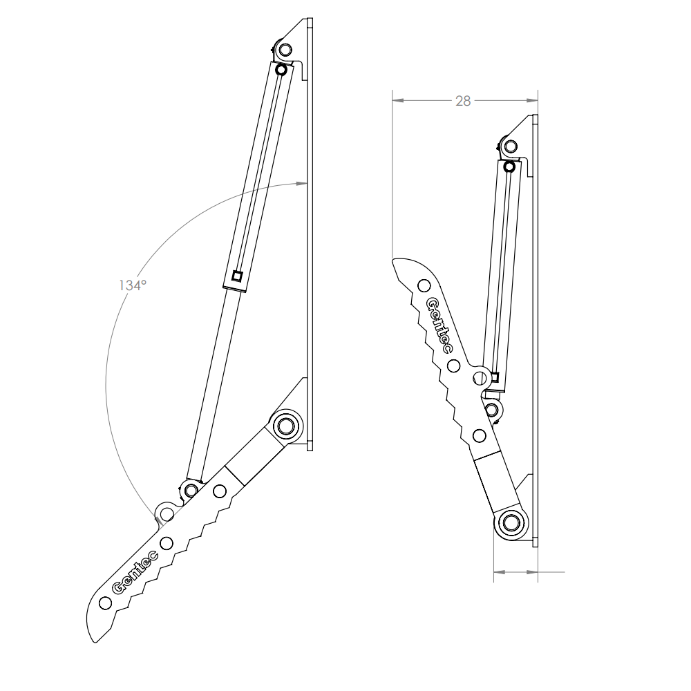 Gentec Equipment Hydraulic Weld-On Thumb | Model HT3262 | Size 32"x62" | Machine Size 25-50 Tons | For Excavators