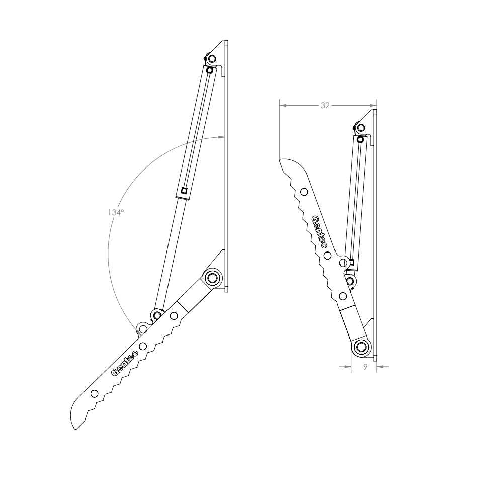 Gentec Equipment Hydraulic Weld-On Thumb | Model HT3272 | Width 32" | Machine Size 32.5-50 Tons | For Excavators