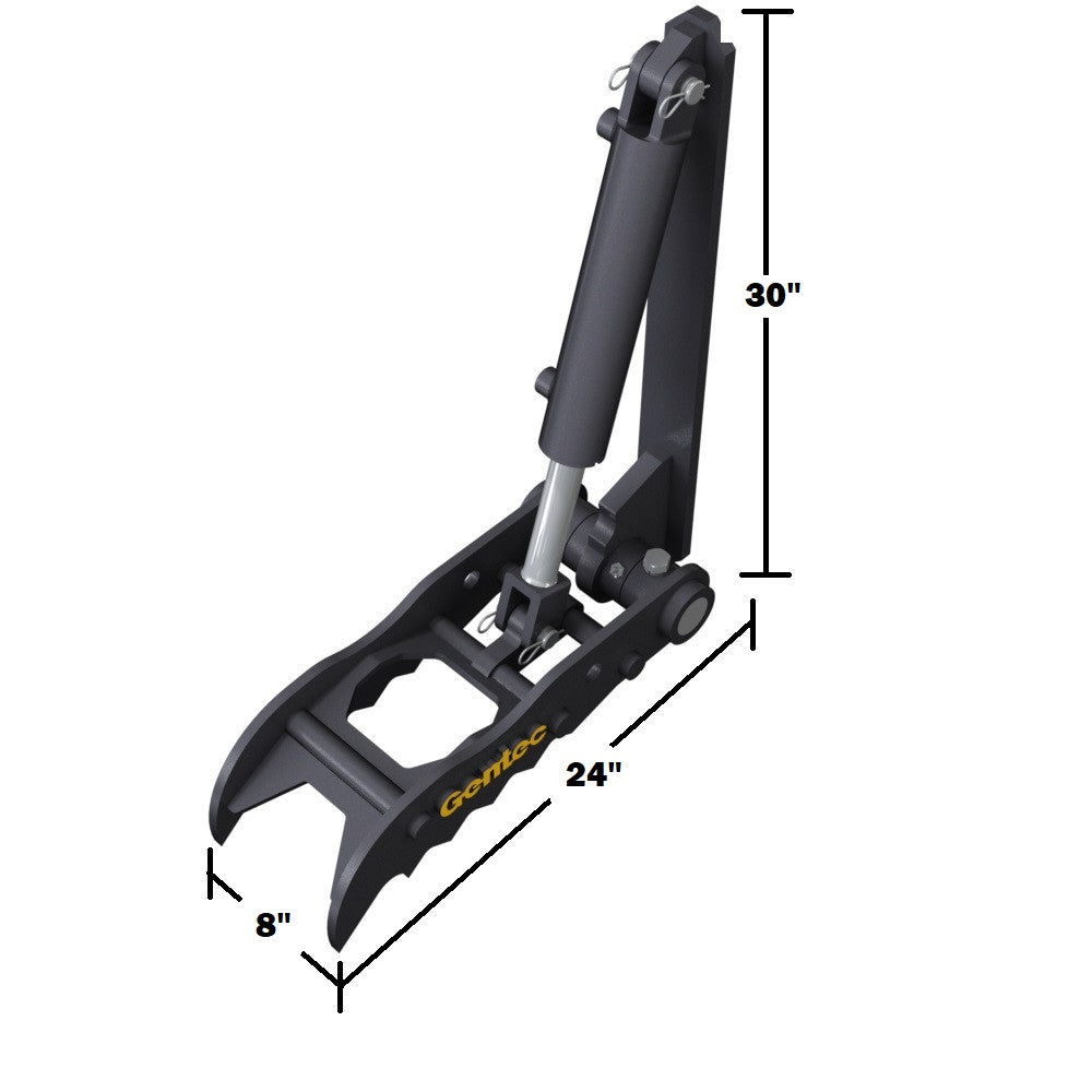 Gentec Equipment Hydraulic Weld-On Thumb | Model HT824 | Size 8" x 24" | Machine Size 1.5-4 Tons | For Excavators