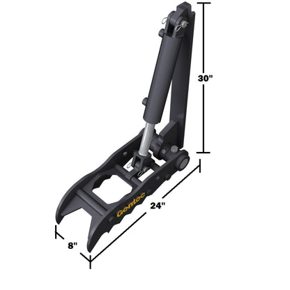 Gentec Equipment Hydraulic Weld-On Thumb | Model HT824 | Size 8" x 24" | Machine Size 1.5-4 Tons | For Excavators