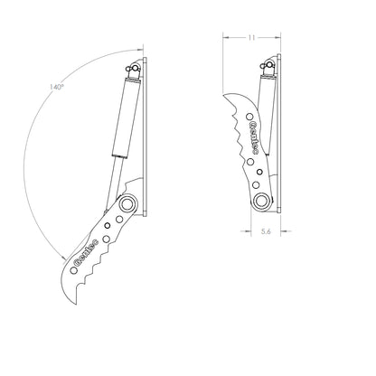Gentec Equipment Hydraulic Weld-On Thumb | Model HT824 | Size 8" x 24" | Machine Size 1.5-4 Tons | For Excavators