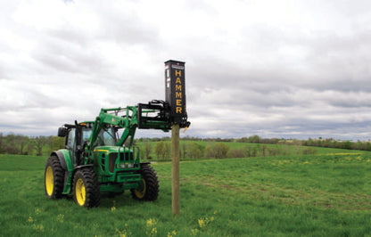 Danuser | Hydraulic Post Driver | Model EM40 | 8.5" x 9.25" Max Post Size | 40" Stroke Length | 1,709 ft-lb Impact Energy | Euro Mount | Requires 75+ HP | For Tractor