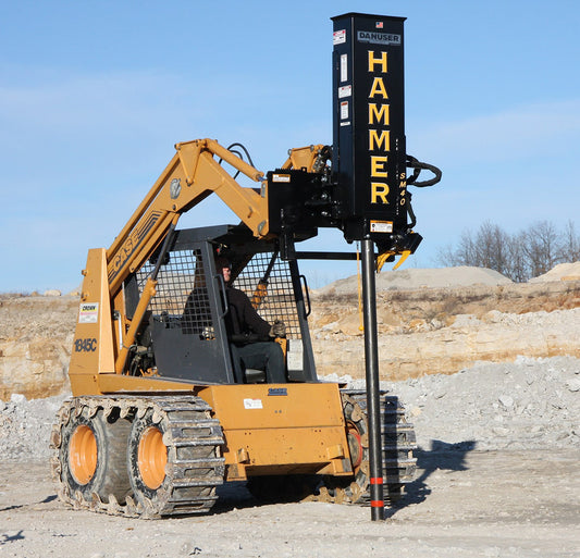 Danuser Hammer Hydraulic Post Driver W/Tilt & Weight Kit | Model SM40 |  Width 25.5" inches |  Oil Flow Range 12-30 GPM | For Skid-Steers