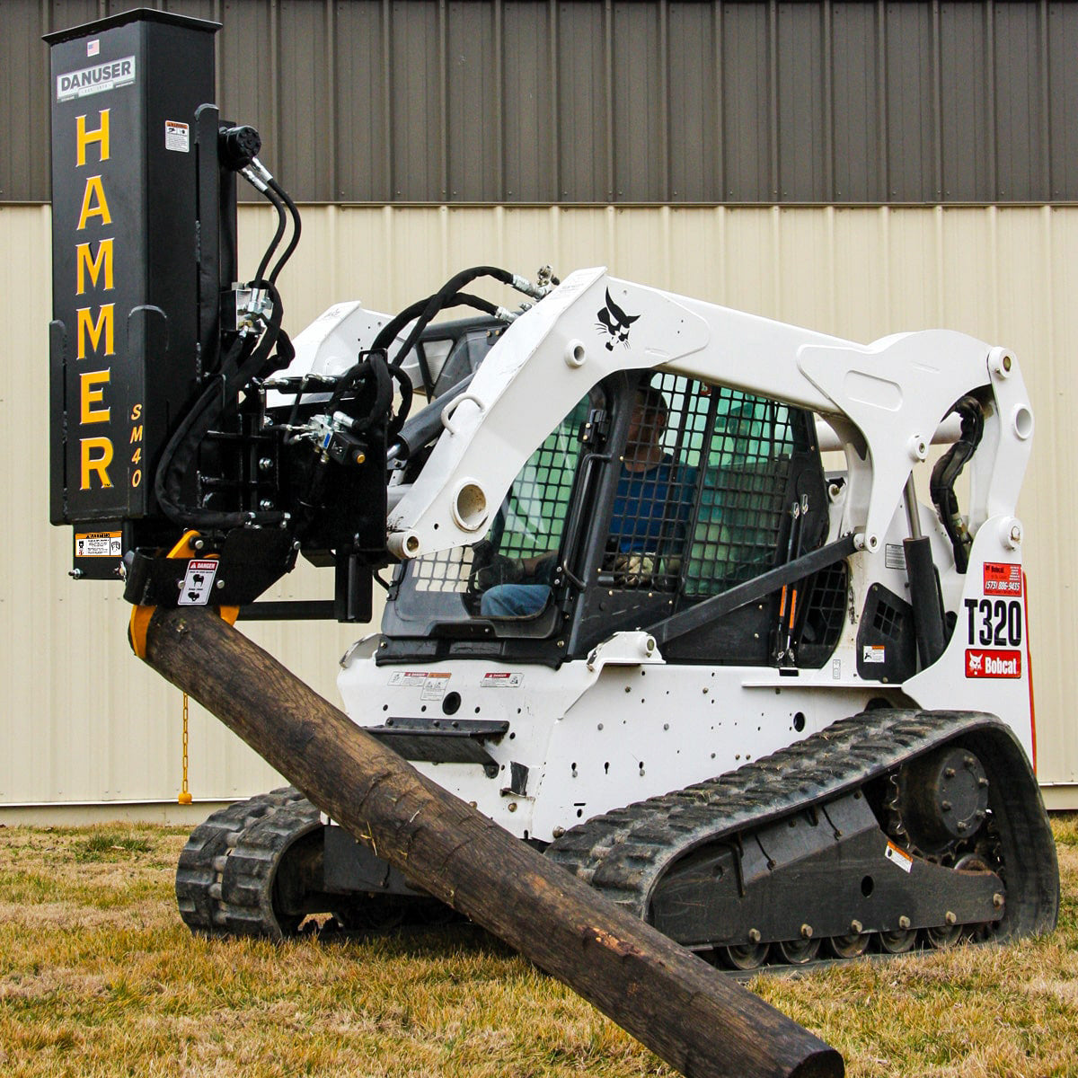Danuser Hammer Hydraulic Post Driver Euro Front Loader Mount | Model EM40 | Width 27.5" | Oil Flow Range 12-30 GPM | For Skid-Steers