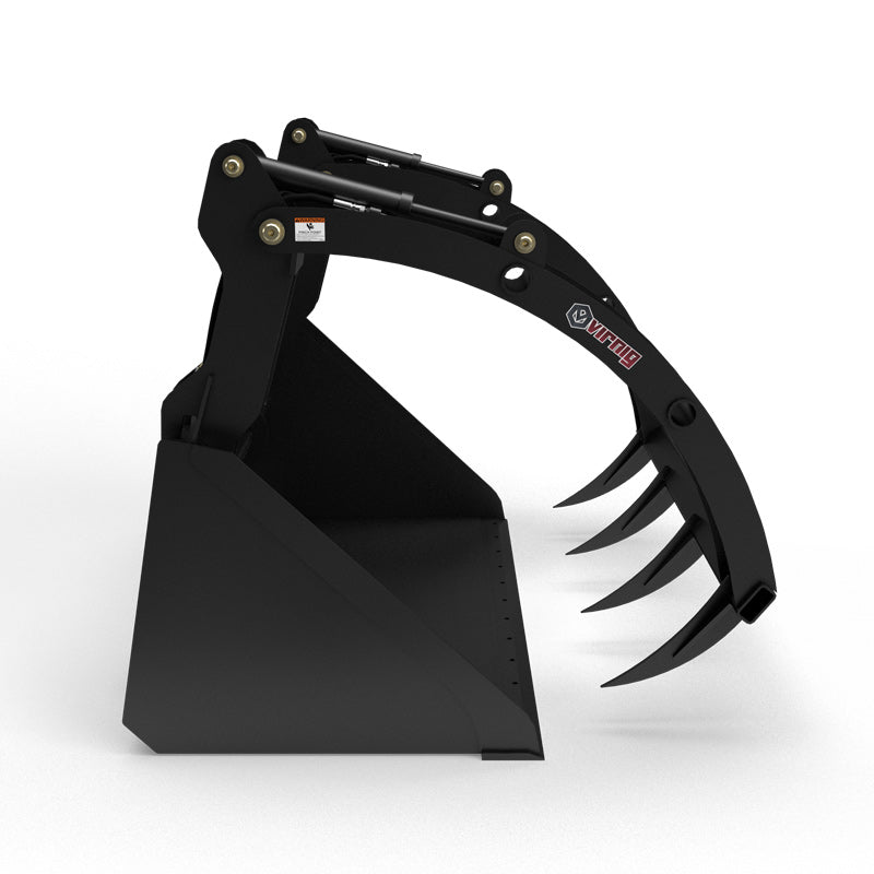 Virnig Hay Bucket Grapple | Model HBG72 & HBG84 | Width 73.5" & 85.5" | Hydraulic Flow 15 To 25 GPM | For Skid Steer