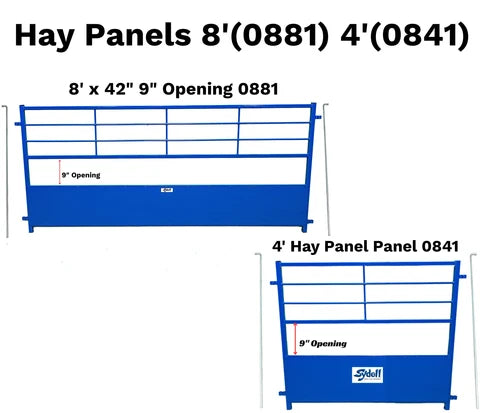 Sydell Horned Stock-Friendly Hay Panel | #0881T & #0841T | Width 42" | 8' & 4' | For Sheep & Goats